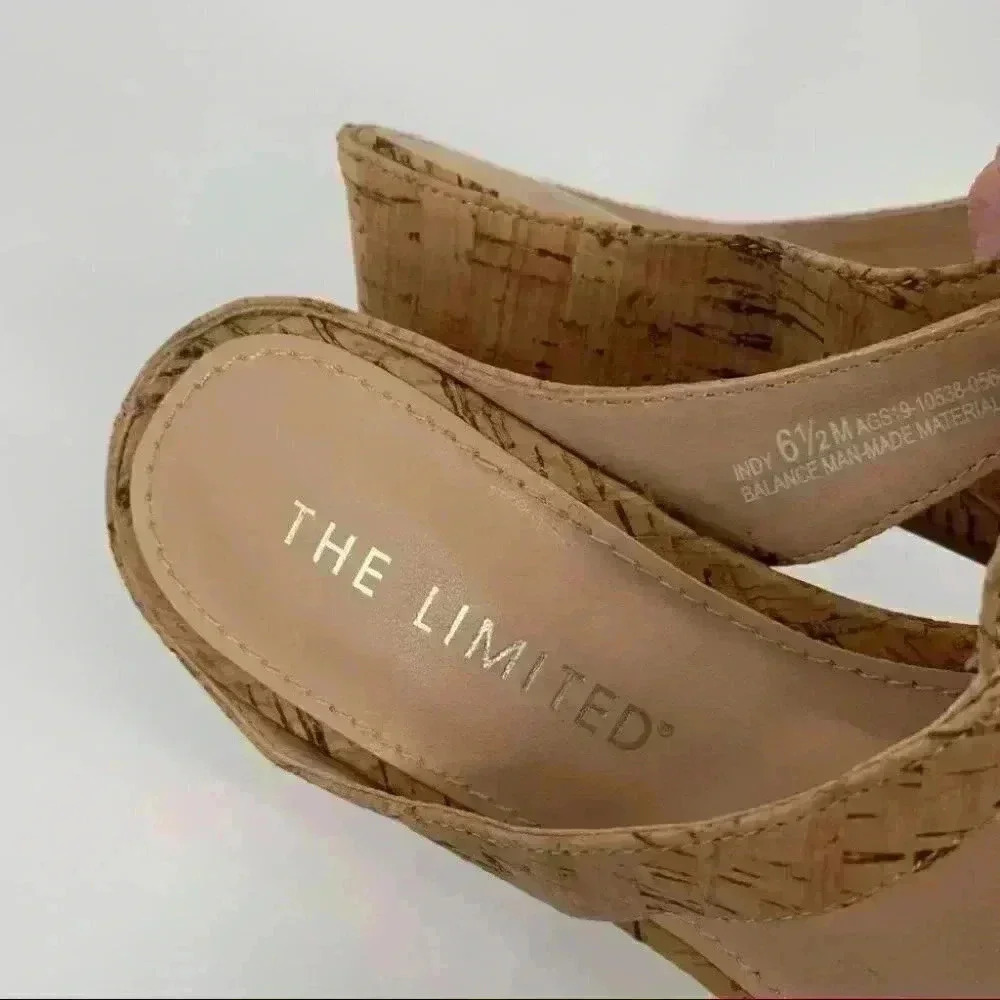 New The Limited womens sandals size 6.5 Indy cork wedge thong flip flops - Picture 9 of 12